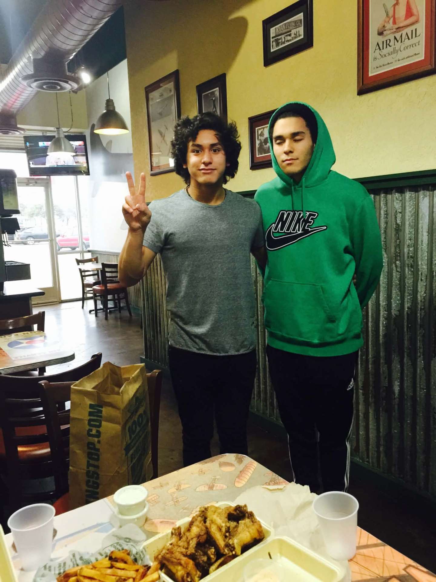 McCann Jr. and Josiah at Wingstop